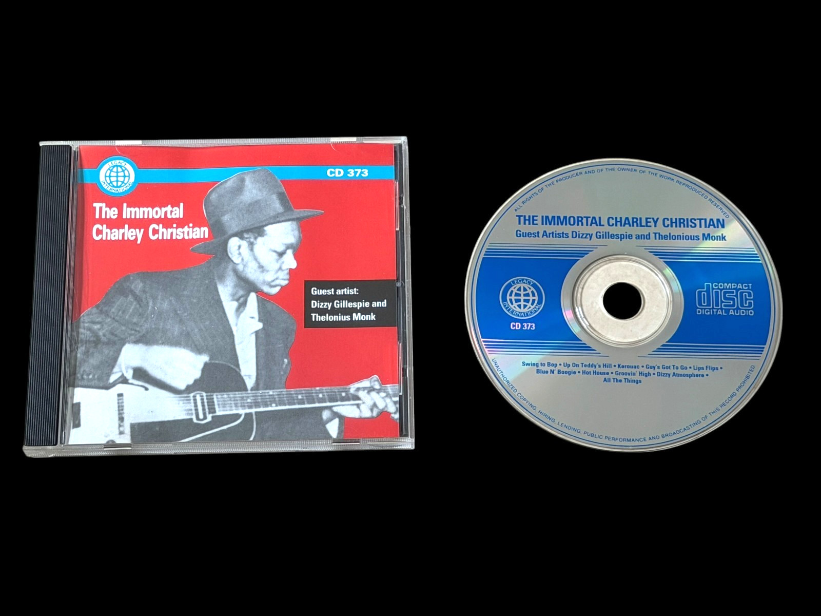The Immortal Charlie Christian Jazz Music CD w Dizzy Gillespie & Thelonious Monk