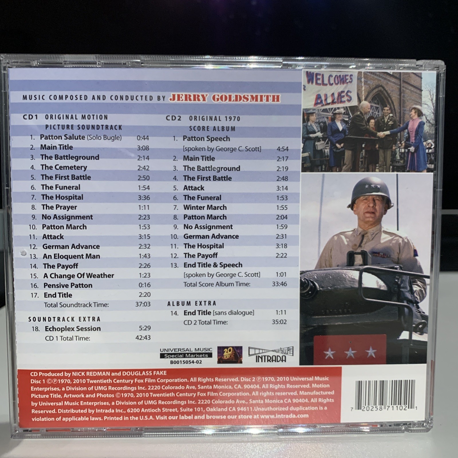 Jerry Goldsmith “PATTON” complete score Intrada 2CD 75min MAF 7110