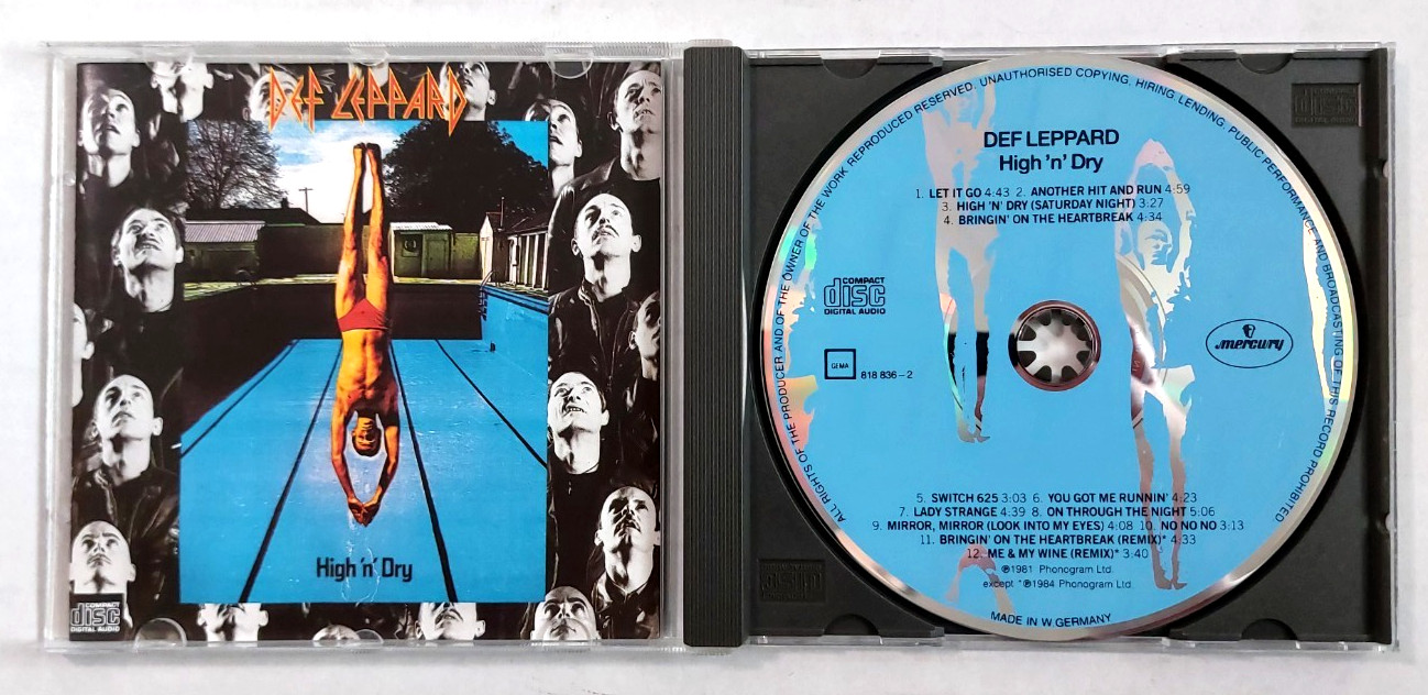 Def Leppard High ‘n’ Dry CD West Germany 2 Bonus Tracks Picture Disc NWOBHM