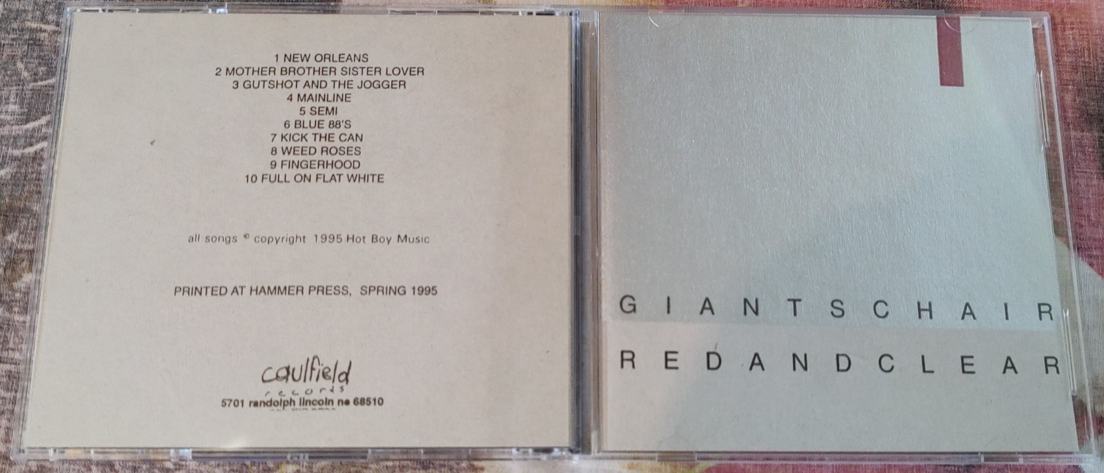 Giants Chair ‎– Red And Clear – 1995 Caulfield Records ‎–CR-15- MINT 1P RARE EMO