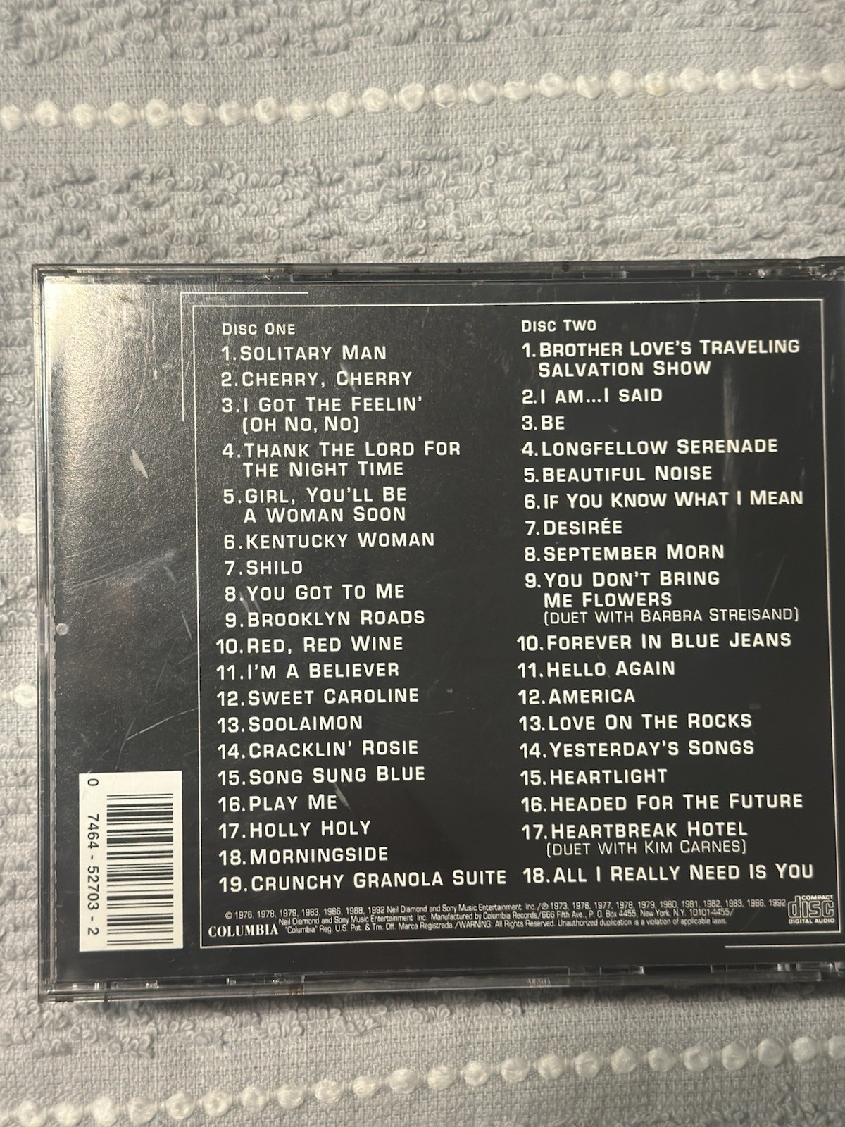 Neil Diamond – The Greatest Hits 1966-1992 2CD Compilation Columbia 1992