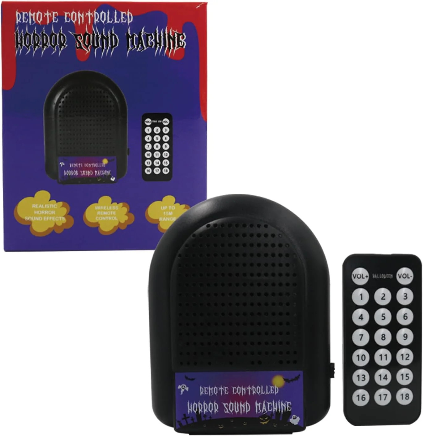 Remote-Controlled Horror Sound Machine, 18 Voices, Various Horror Sound Effects