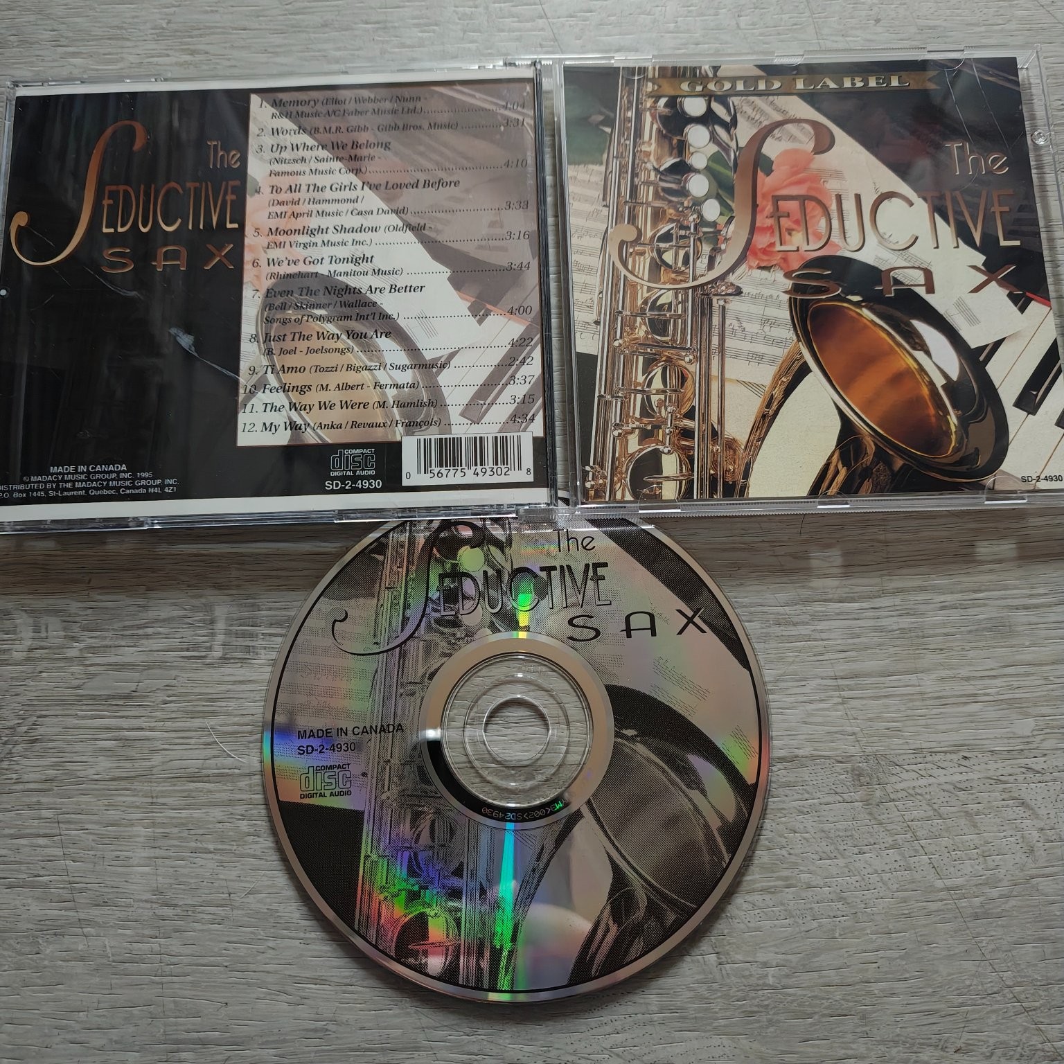 The Seductive Sax CD 1995 Gold Label Instrumental Pop Jazz Made in Canada