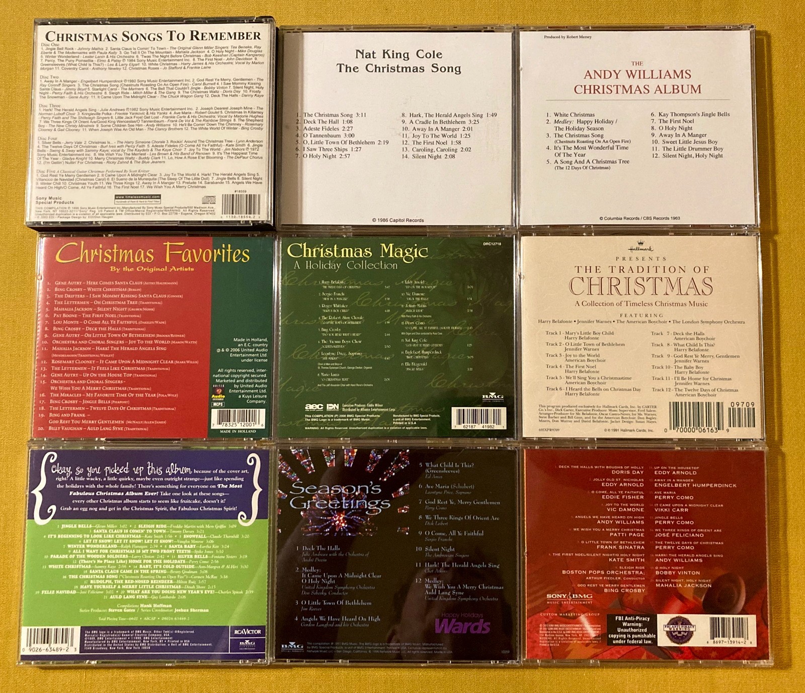 22 CHRISTMAS CD Lot Andy Williams, Nat King Cole, Classics Treasures 1940s-1970s