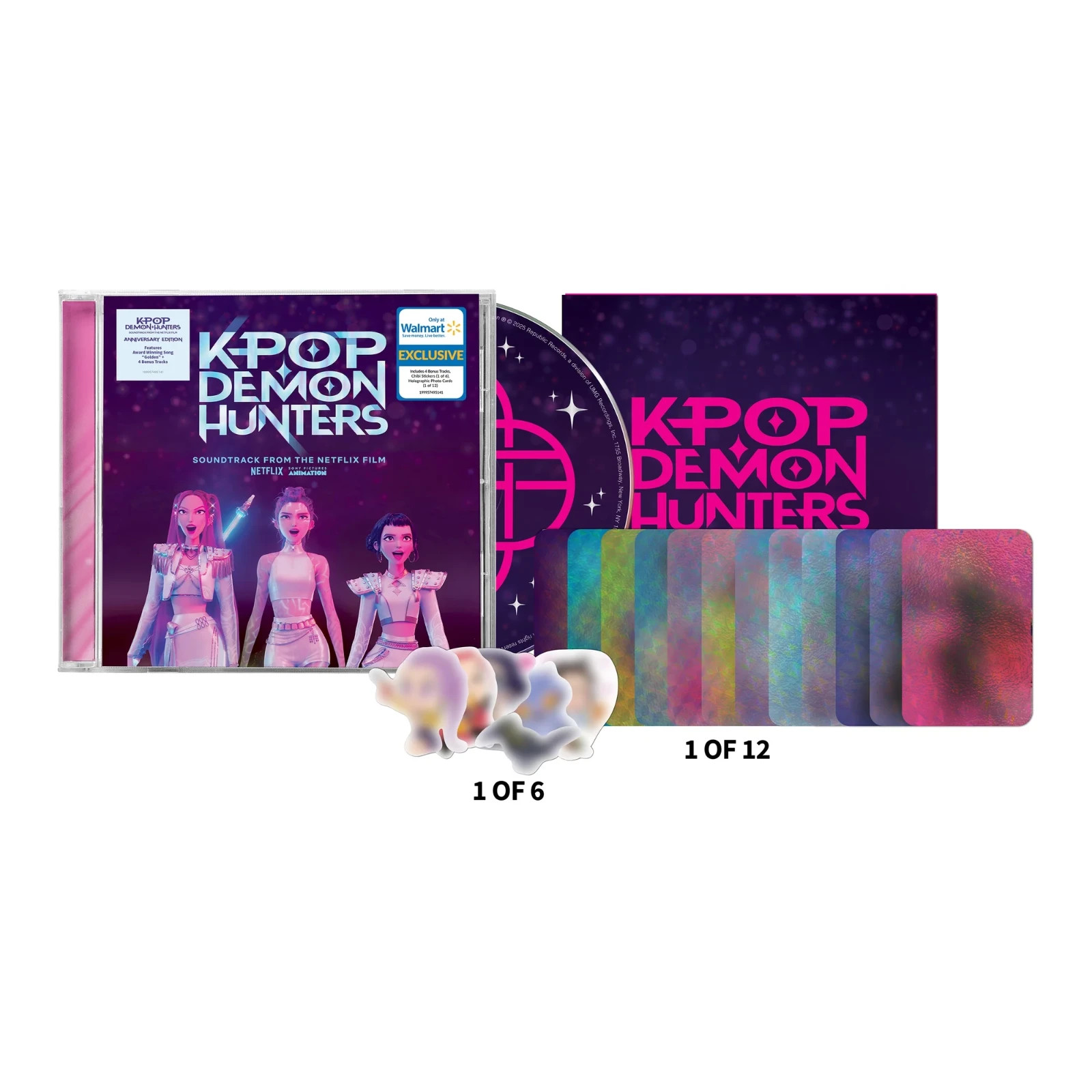 K-POP DEMON HUNTERS SOUNDTRACK NETFLIX CD +4 BONUS TRACKS +STICKERS + PHOTO CARD