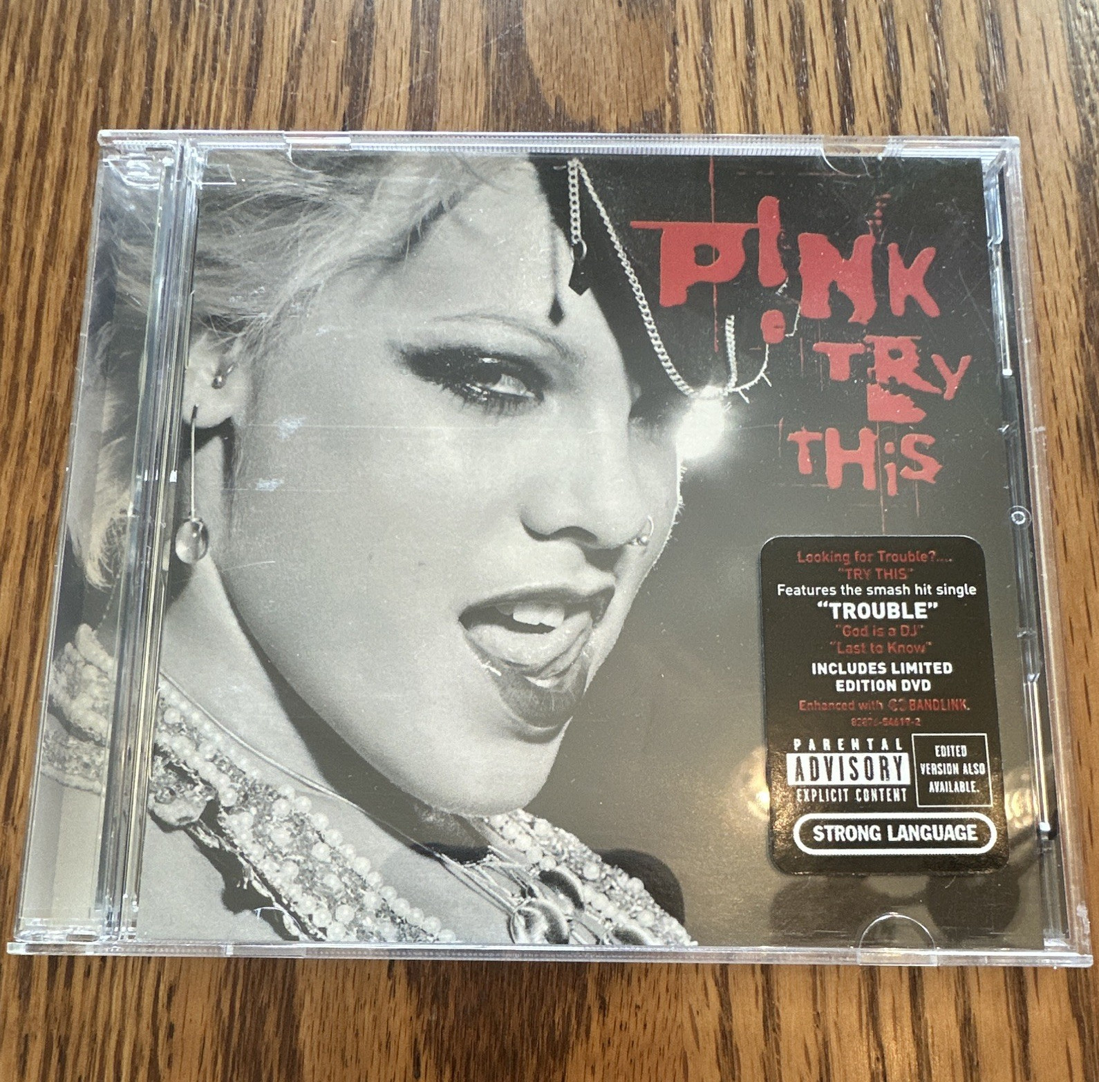 P!nk Try This CD Album Limited Edition Bonus DVD Parental Advisory Arista 2003