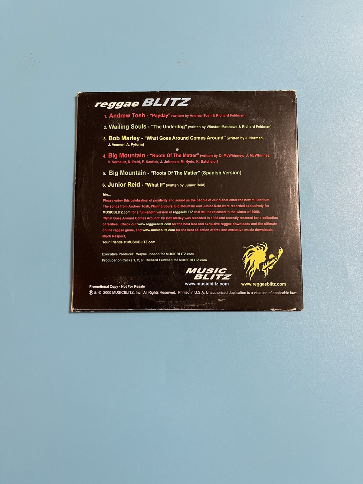 Music Blitz Presents Reggae Blitz CD 2000 Promo Disc EX Cardboard Sleeve