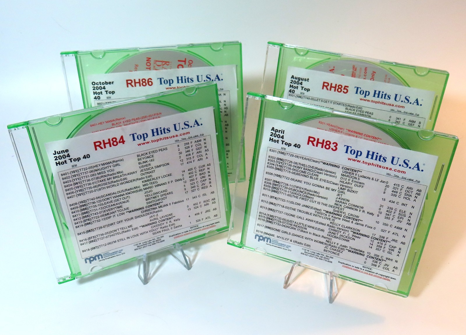 Top Hits USA 4 Set Lot Compilation TOP 40 CD’s RH Series Various Artists 2004