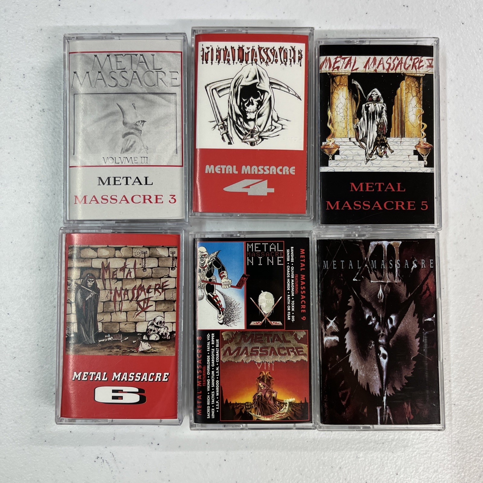 6 Cassette Lot Set Metal Massacre Compilation Tapes Metal Blade Records