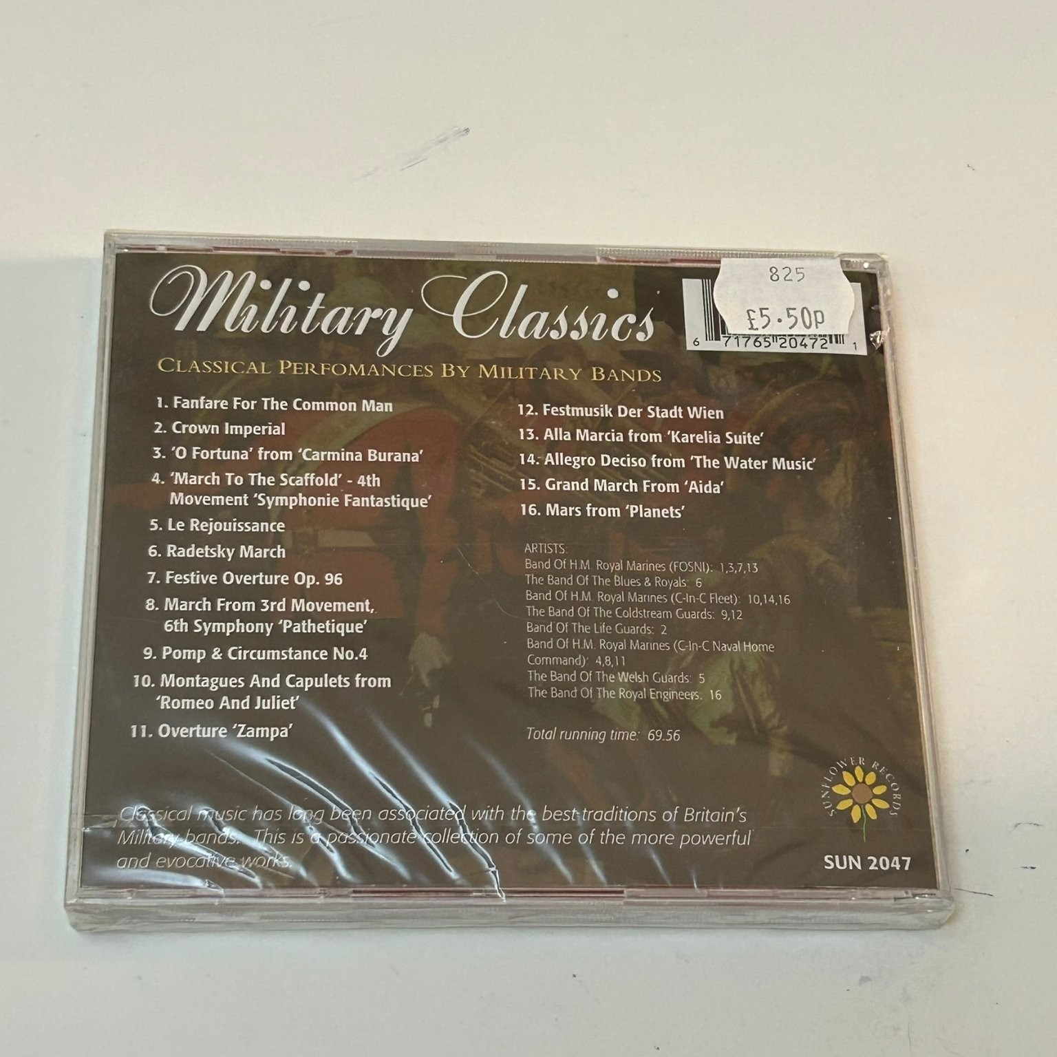 Military Classics CD Classical Performances by Military Bands SUN 2047 Sealed