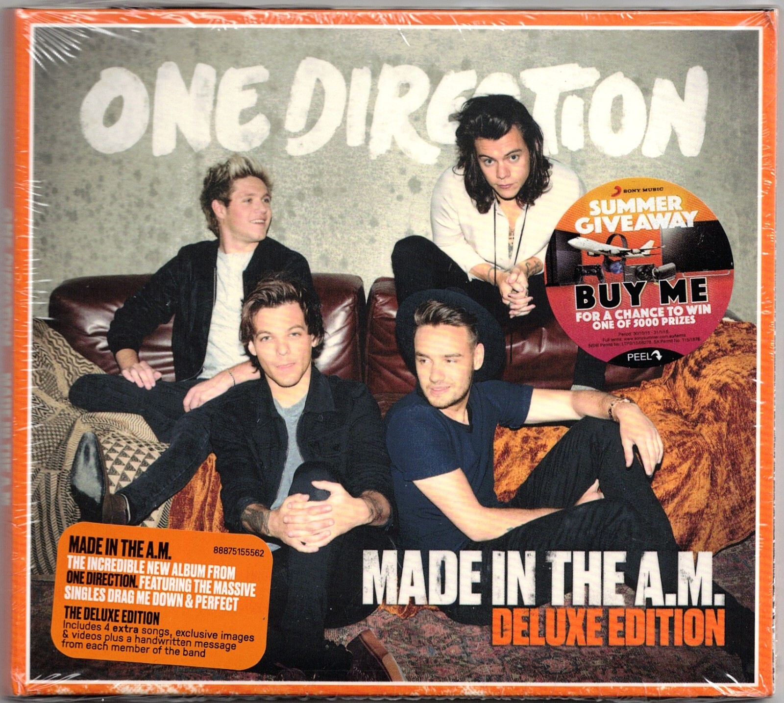 +4 BONUS TRACKS—- ONE DIRECTION Made In The A.M. 1D CD Temporary Fix 1006