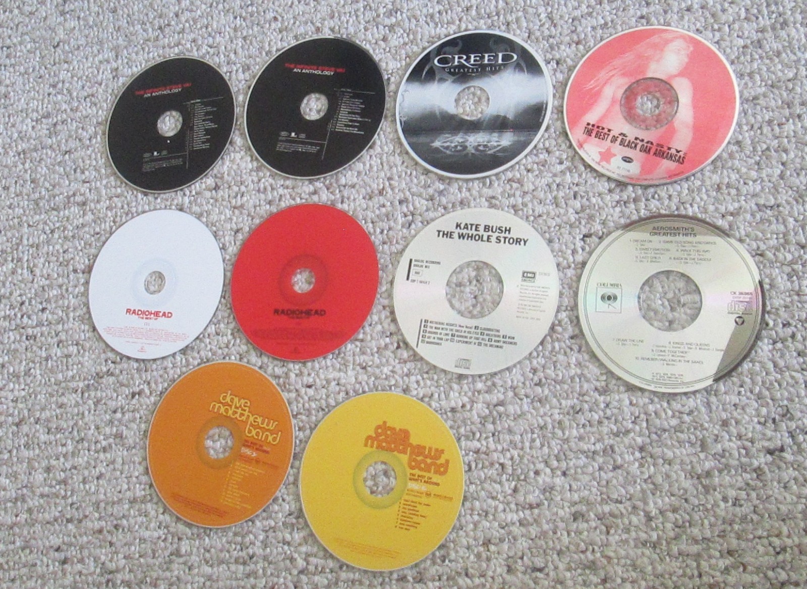 Lot of 10 GREATEST HITS BEST OF Rock Albums CREED RADIOHEAD AEROSMITH STE VAI NM