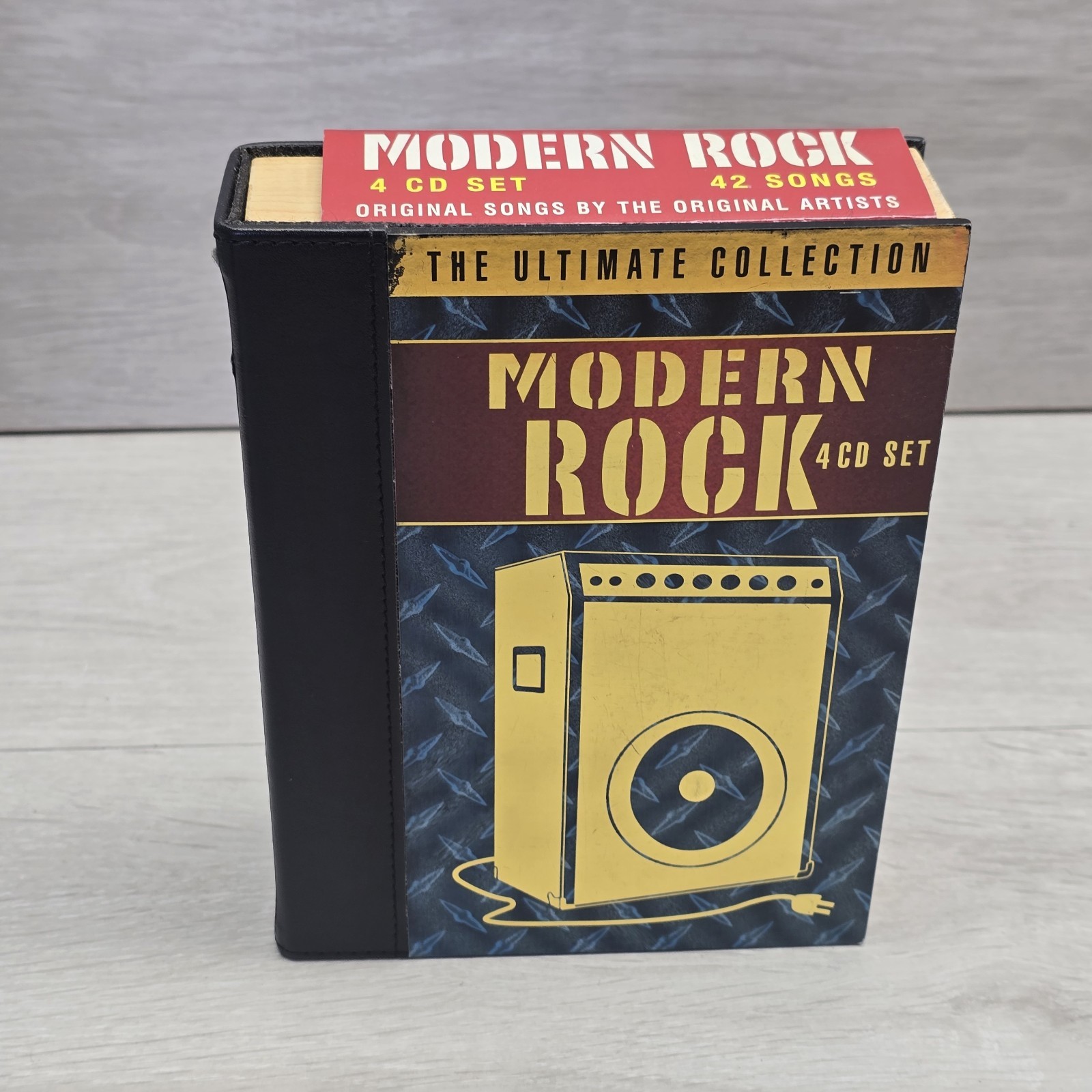 Modern Rock 4 CD Set Wooden Book Case 42 Songs Collectables Label Rare 2005