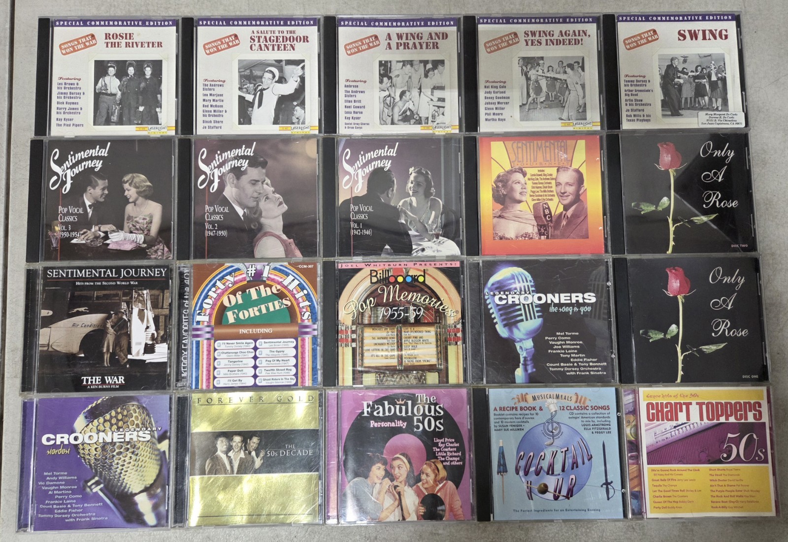 1940s 1950s Compilation Music CD Lot of 20 Swing Les Brown Billboard Crooners