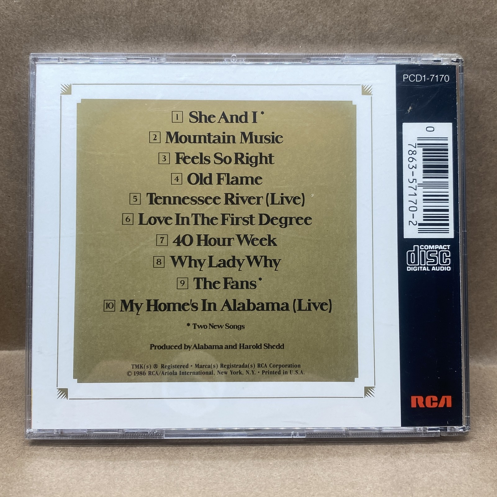 Alabama Greatest Hits CD RCA PCD1-7170 Country Music Vintage 1986 Album