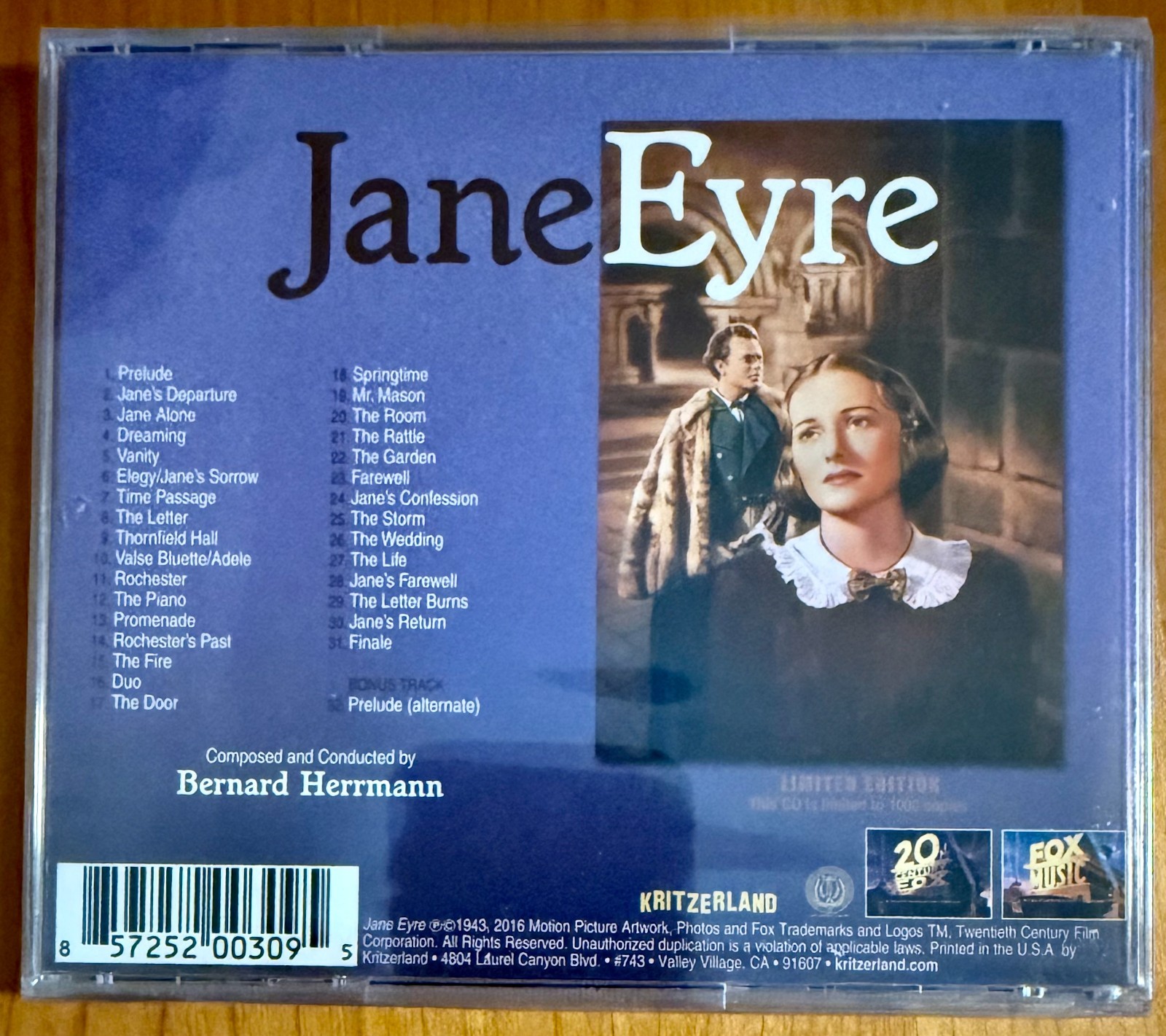 JANE EYRE (1943) – Complete Score by Bernard Herrmann – Mint/Sealed CD