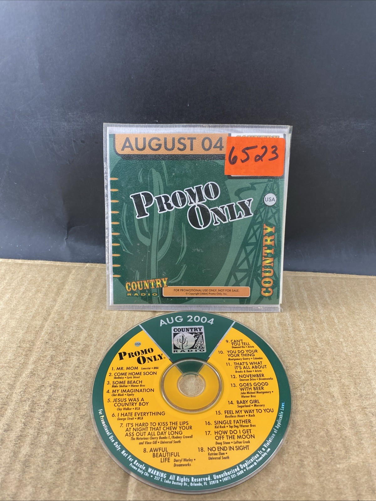 Promo Only Country Radio August 04 CD, MULTIPLE CD’S SHIP FREE, SEE STORE!