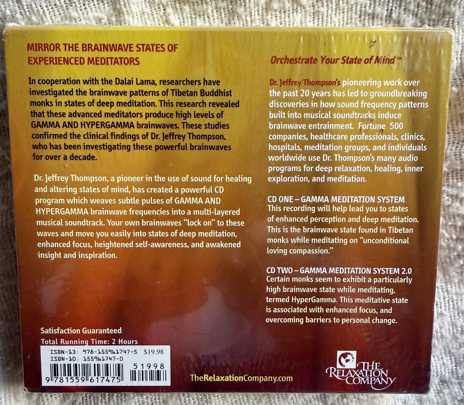 Gamma Meditation System: Dr. Jeffrey Thompson (2-CD Set) Sound for Healing NEW