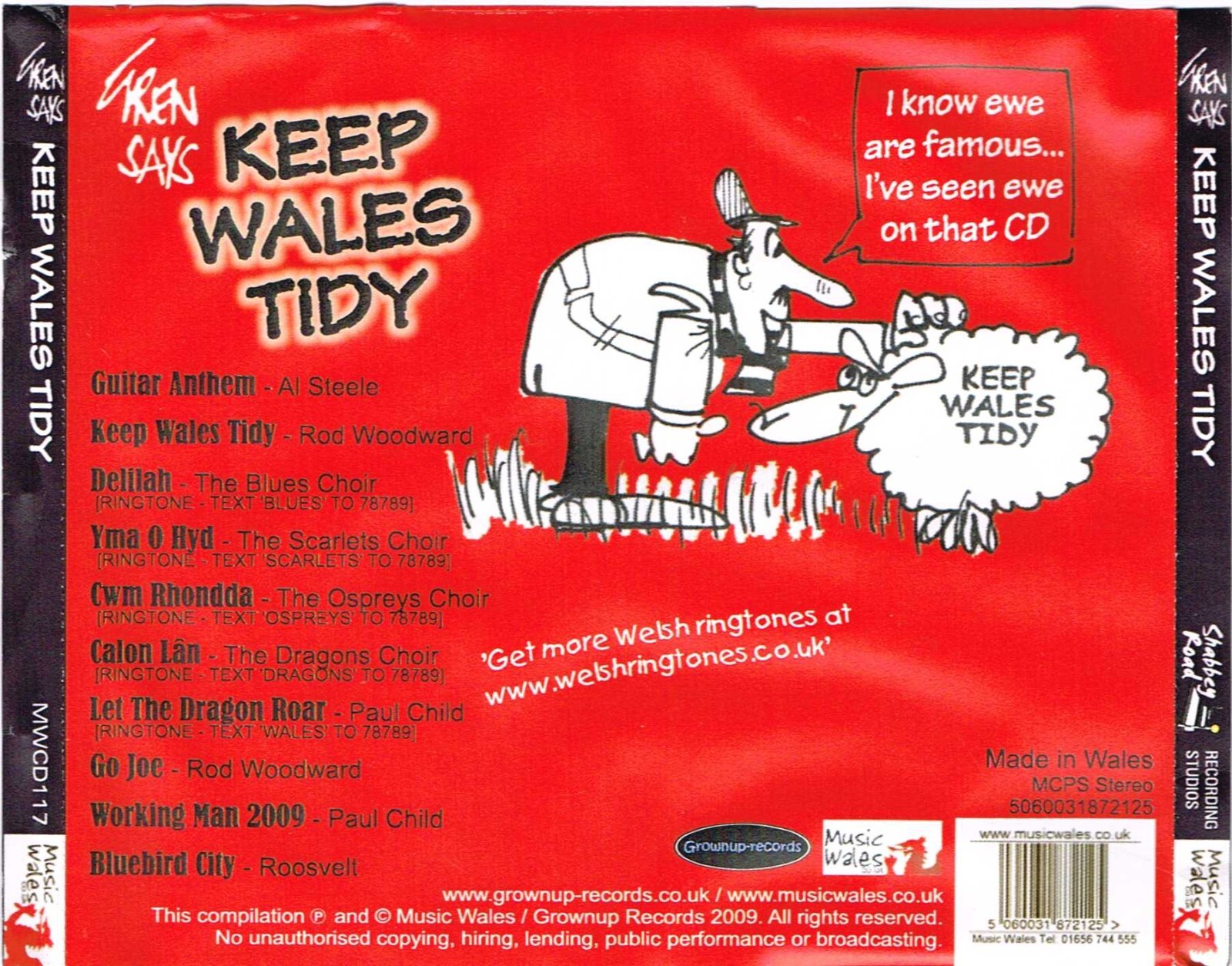 Gren Says Keep Wales Tidy-Various Artists.Welsh Comedy&Song CD(MWCD117,2009) VG+