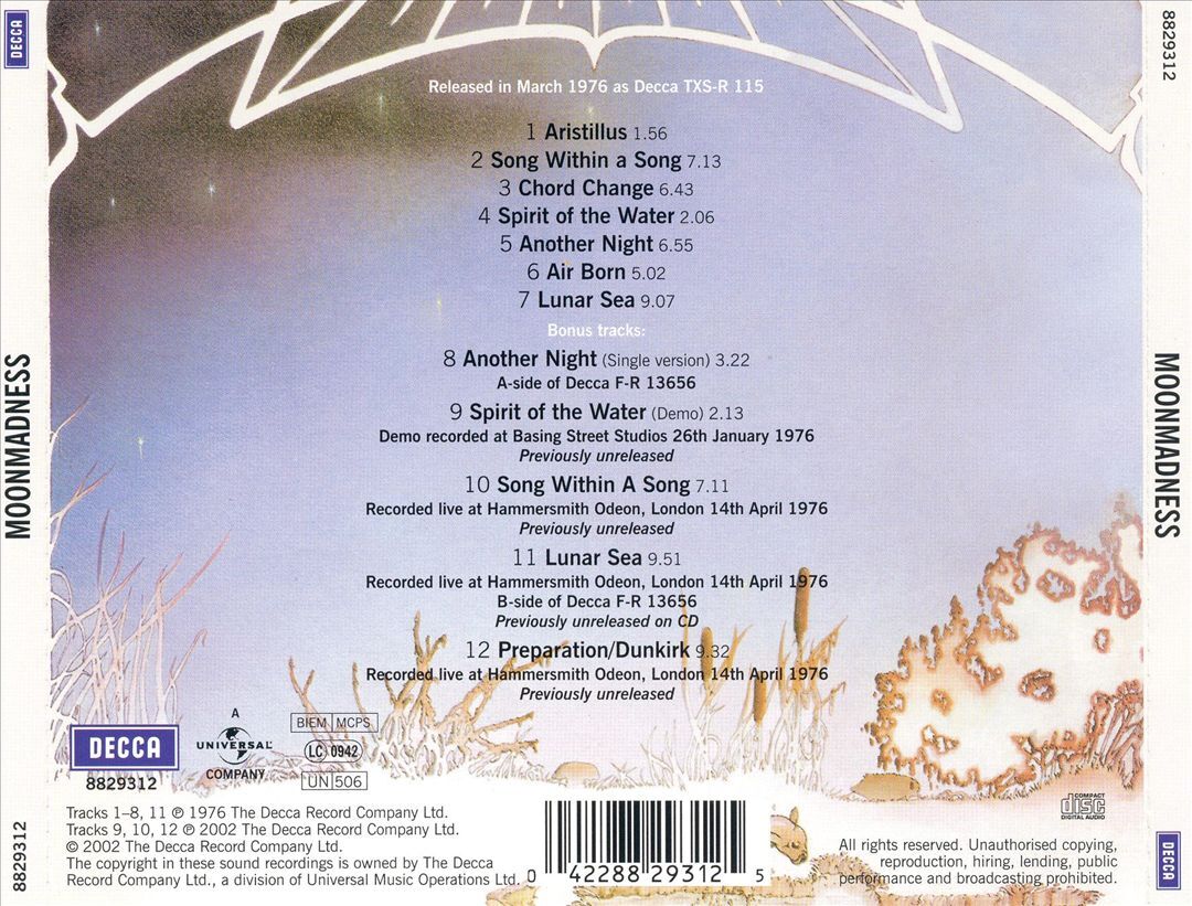 CAMEL – MOONMADNESS [BONUS TRACKS] [REMASTER] NEW CD