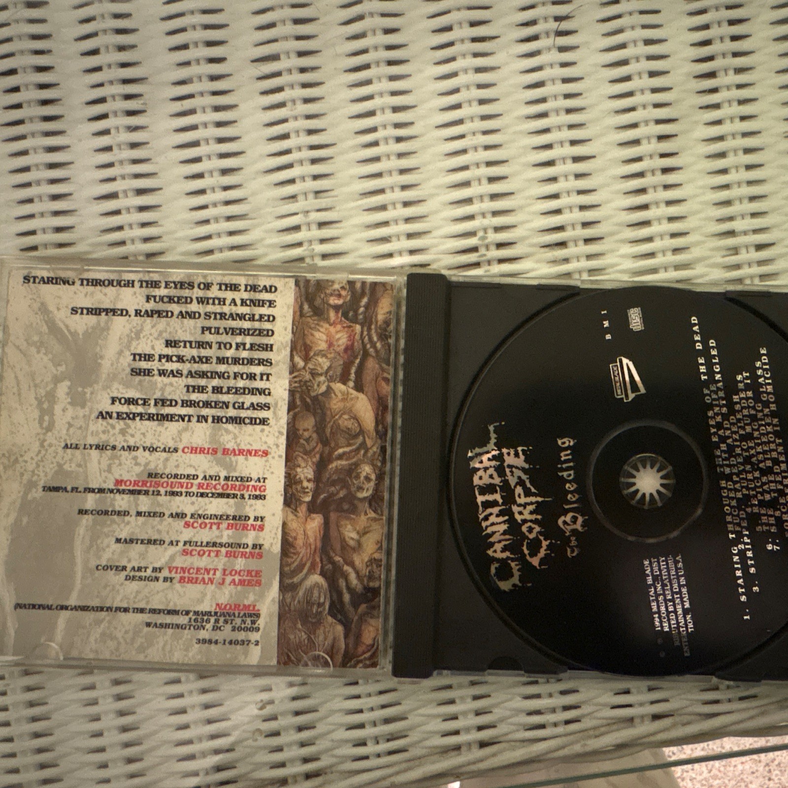 Cannibal Corpse The Bleeding CD Original Pressing Uncensored Version Death Metal