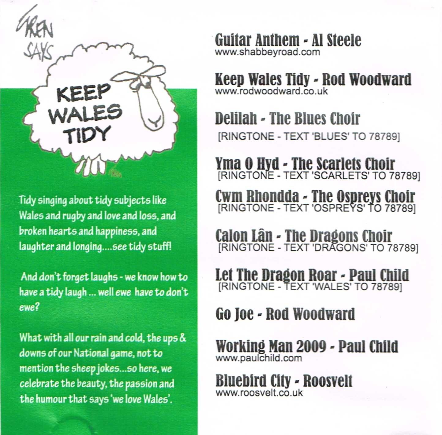 Gren Says Keep Wales Tidy-Various Artists.Welsh Comedy&Song CD(MWCD117,2009) VG+