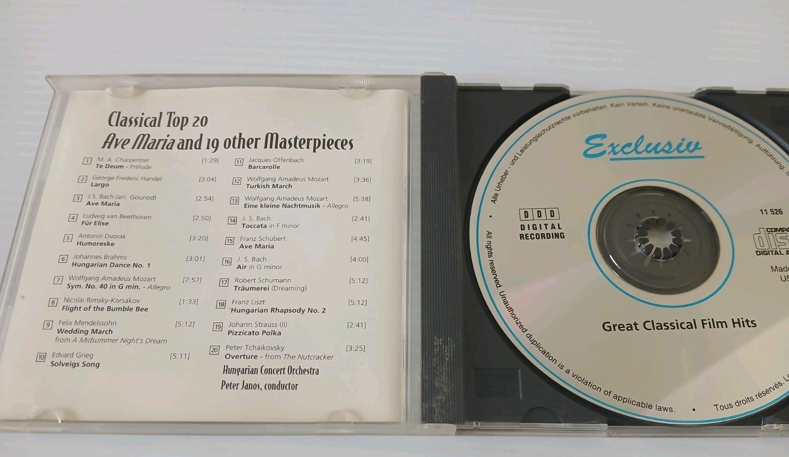 Classical Top 20: Ave Maria And 19 Other Masterpieces – Audio CD – VERY GOOD