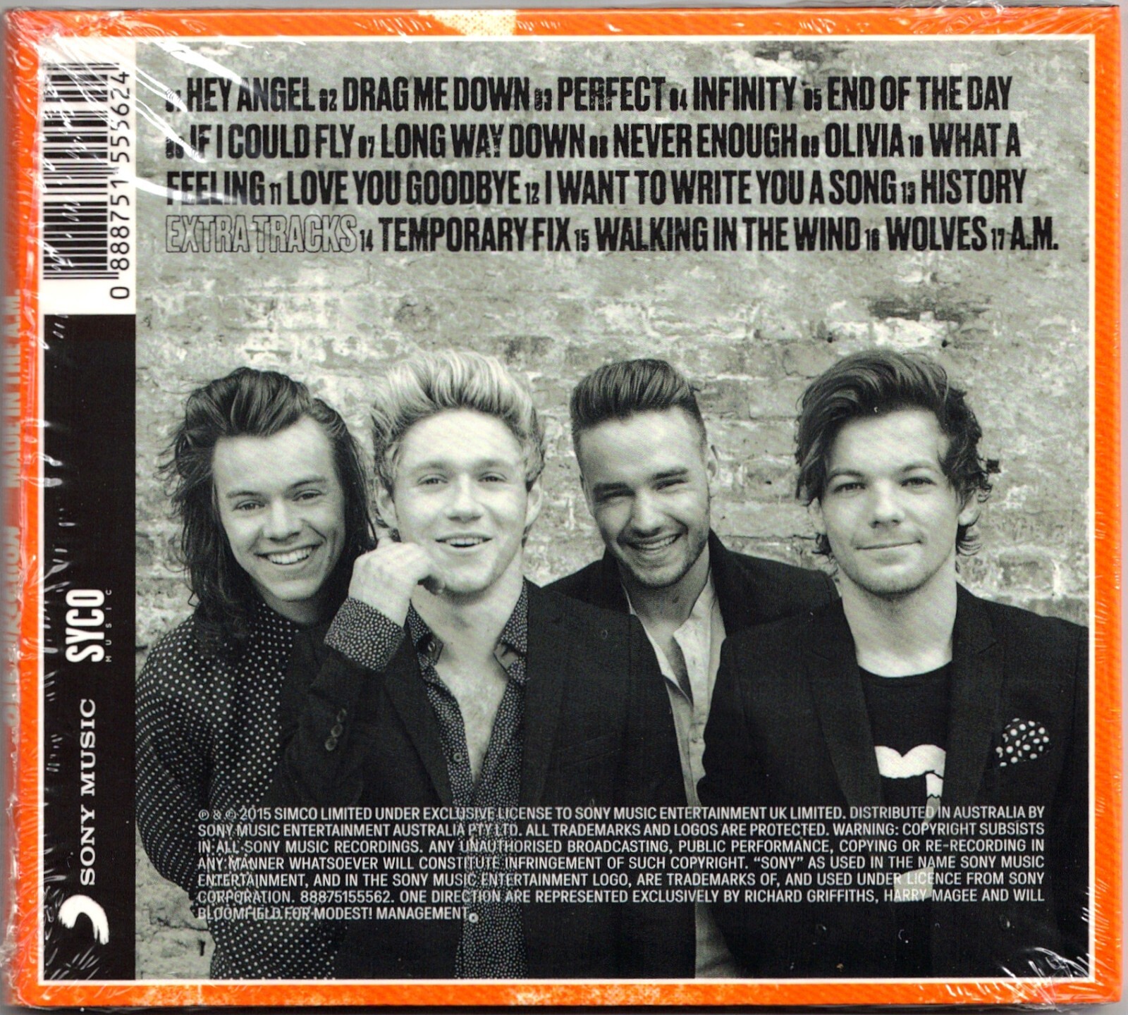+4 BONUS TRACKS—- ONE DIRECTION Made In The A.M. 1D CD Temporary Fix 1006