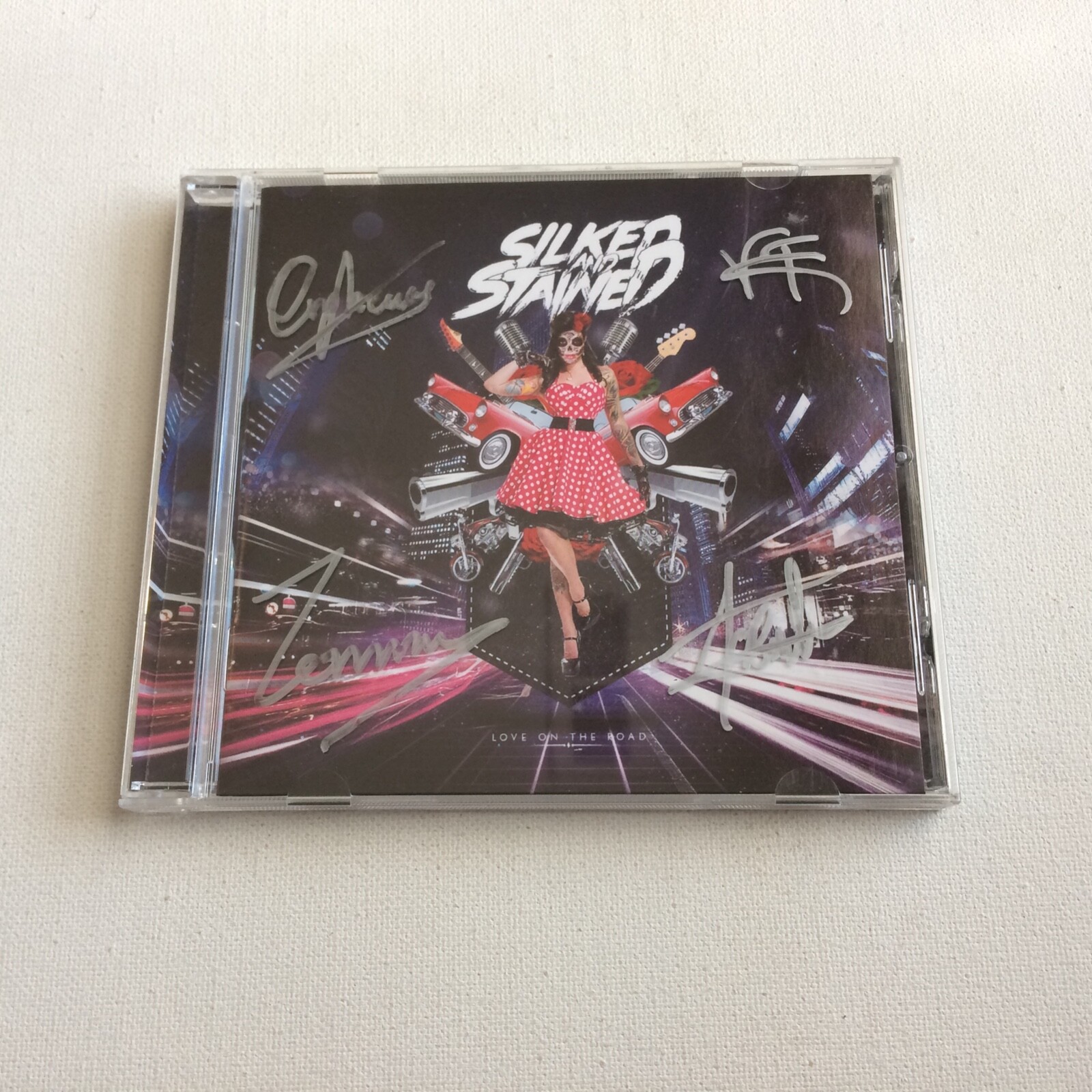 Silked And Stained Love On The Road CD SIGNED! RARE Hard Rock Denmark ’17 LPM056