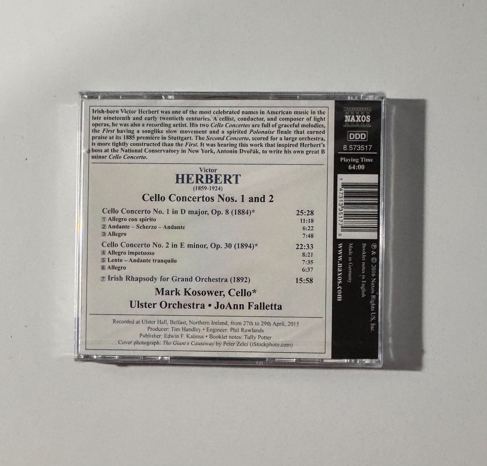 Victor Herbert Victor Herbert: Cello Concertos Nos. 1 and 2 (UK CD) – SEALED NEW