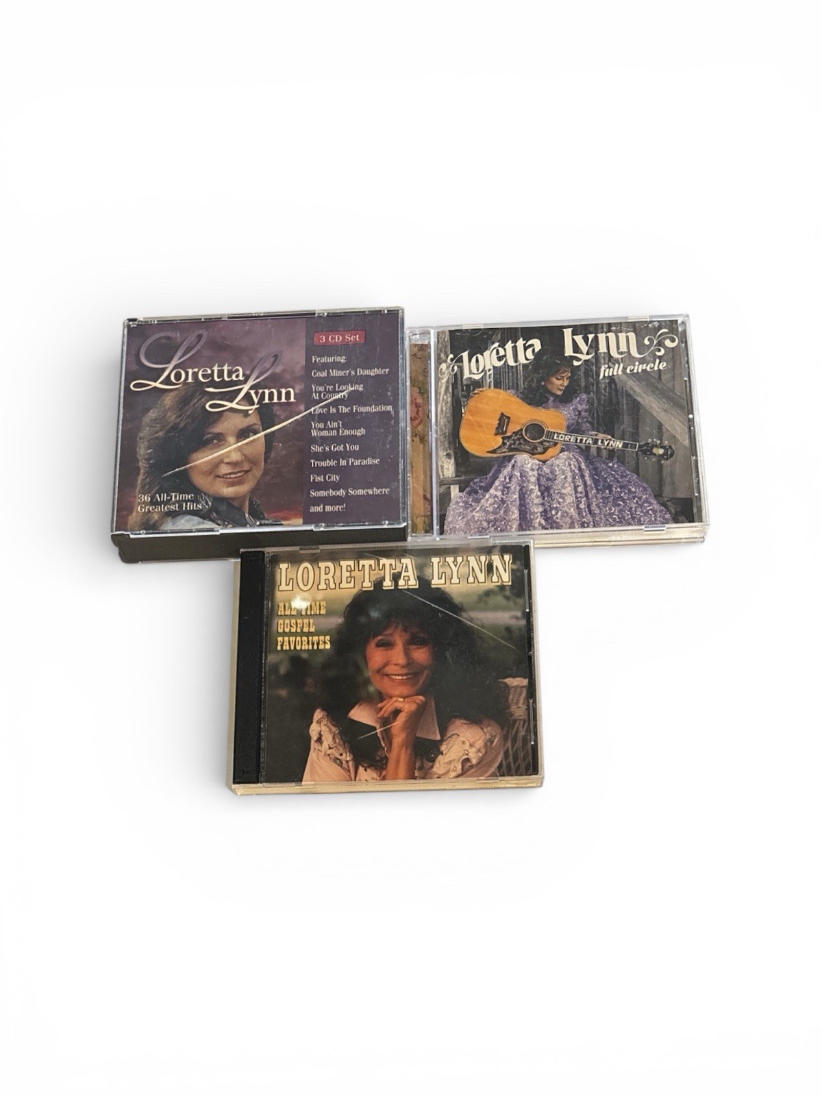 Lot 3 Loretta Lynn CD; 36 Greatest Hits/Full Circle All Time Gospel Favorites