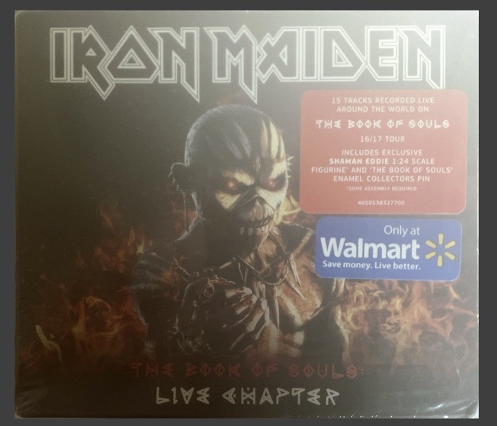 IRON MAIDEN THE BOOK OF SOULS LIVE CHAPTER 2CD WALMART EXCLUSIVE PIN & FIGURE