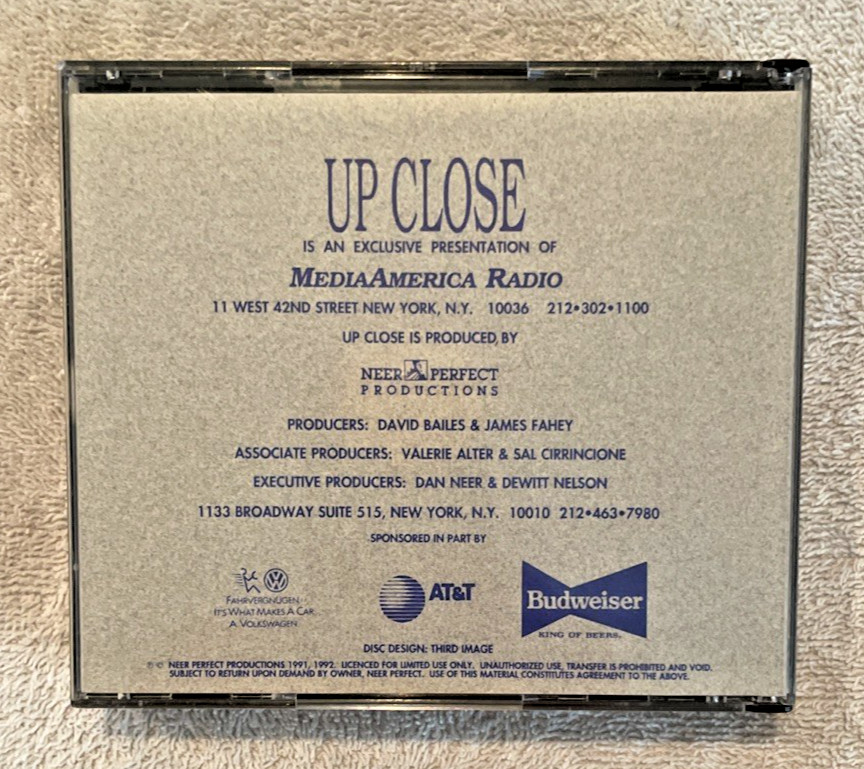 Media America Radio Presents Up Close Double CD Jewel Case Only – 1991/92 V-3