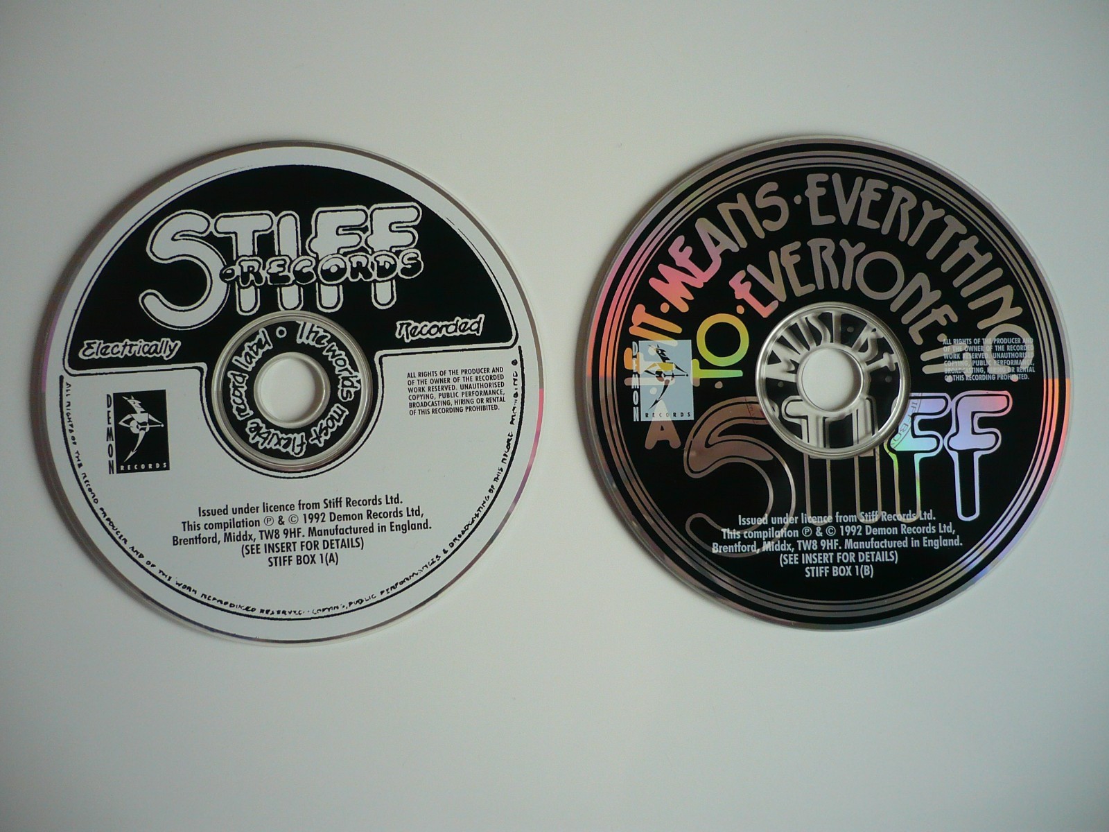 The Stiff Records Box Set 4 CD UK 1992 Punk / New Wave Demon Box Set