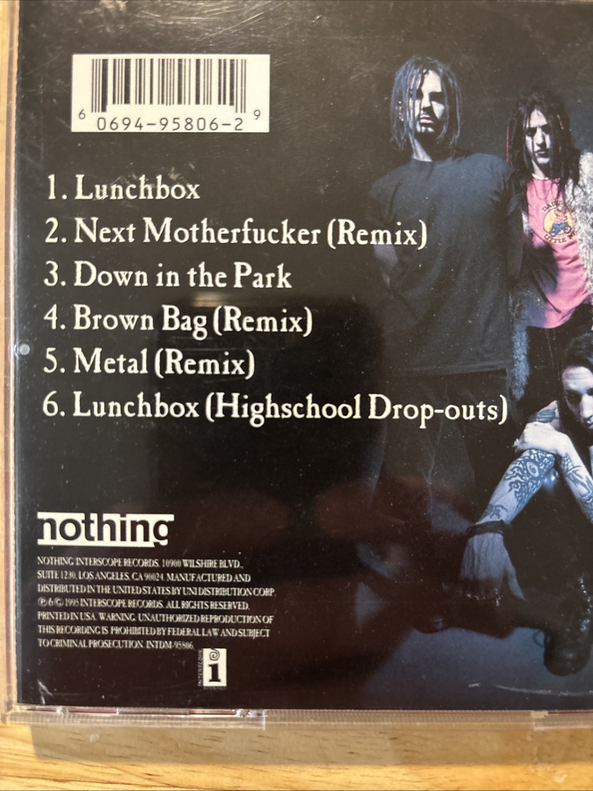 Marilyn Manson Lunchbox CD Single 1995 Disc Has Light Wear/Tested Plays