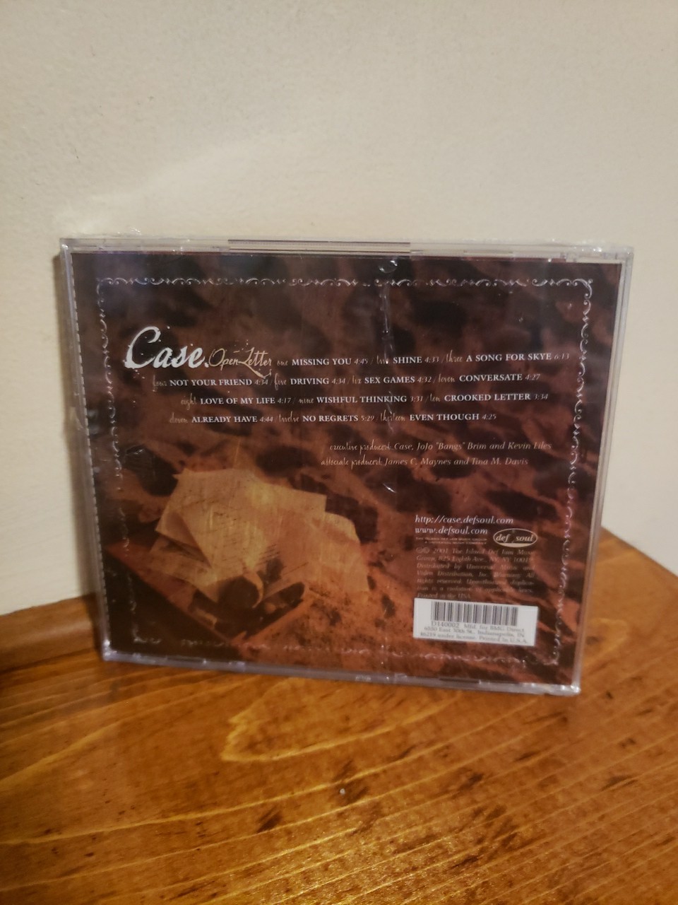 Open Letter by Case (CD, 2001)