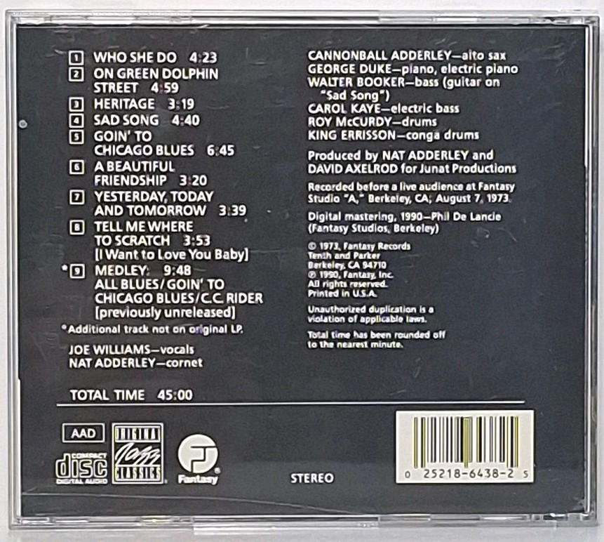 Joe Williams Live CD Excellent Condition Ex Rare OOP Fast Shipping