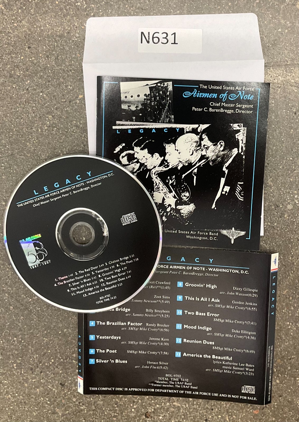 Legacy by The United States Air Force Airmen of Note CD, 1997 No Case #N631