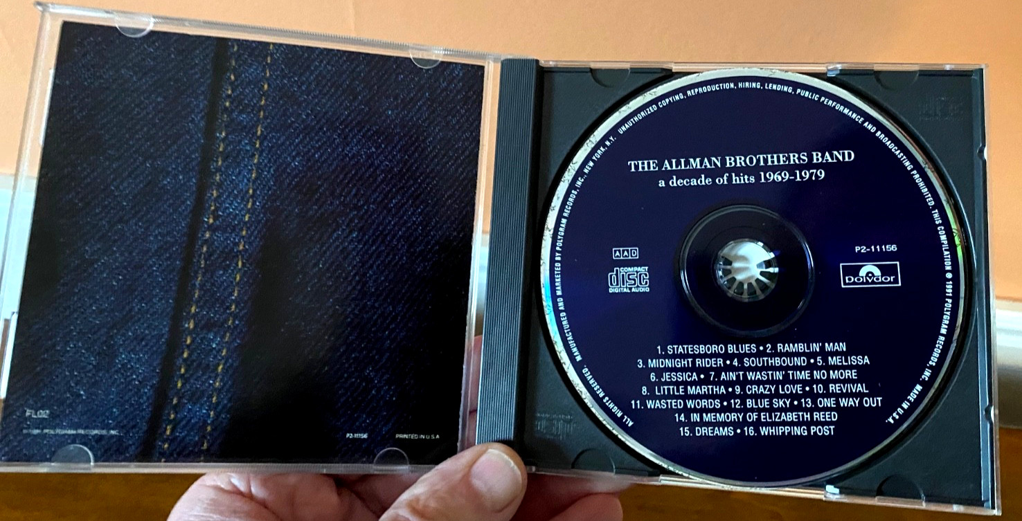 Duane and Gregg Allman Brothers Band “a decade of hits 1969-1979” CD Very NICE!
