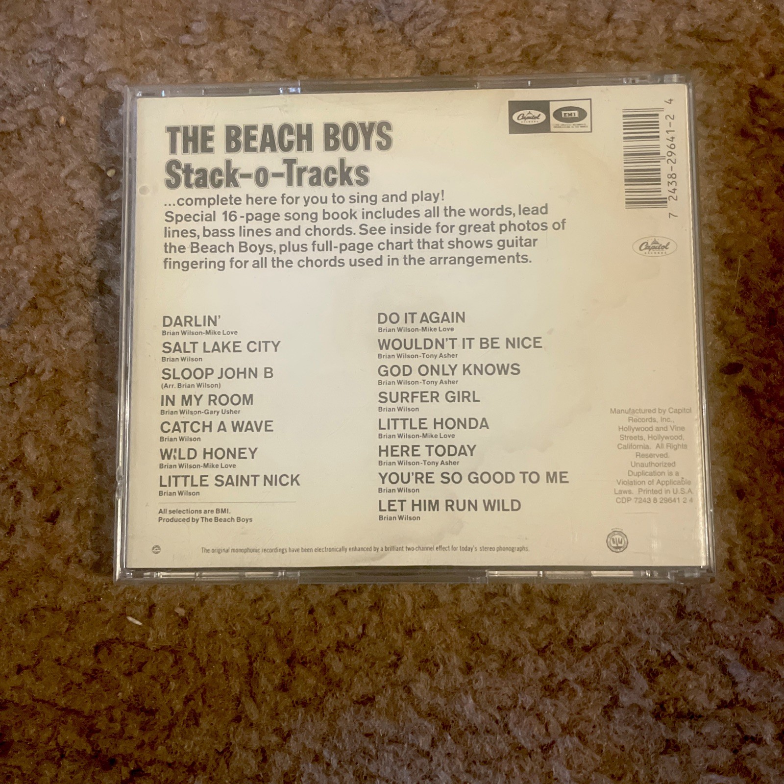 The Beach Boys Stack-o-Tracks (CD, Jul-1994, Capitol/EMI Records) DD67 L.New!