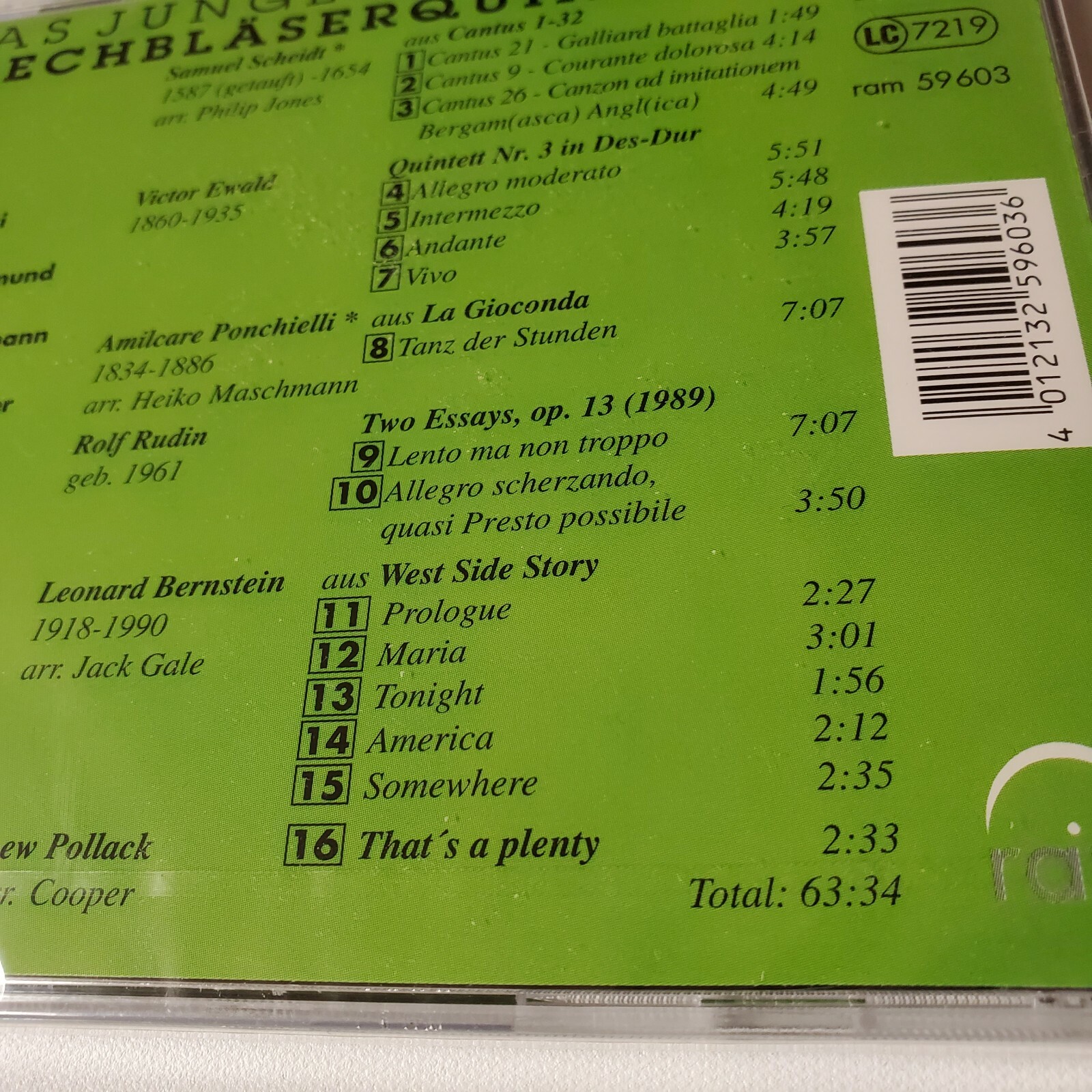 NEW Das Junge Deutsche Blechbläserquintett Fresh Air RAM59603 Cd Various Album