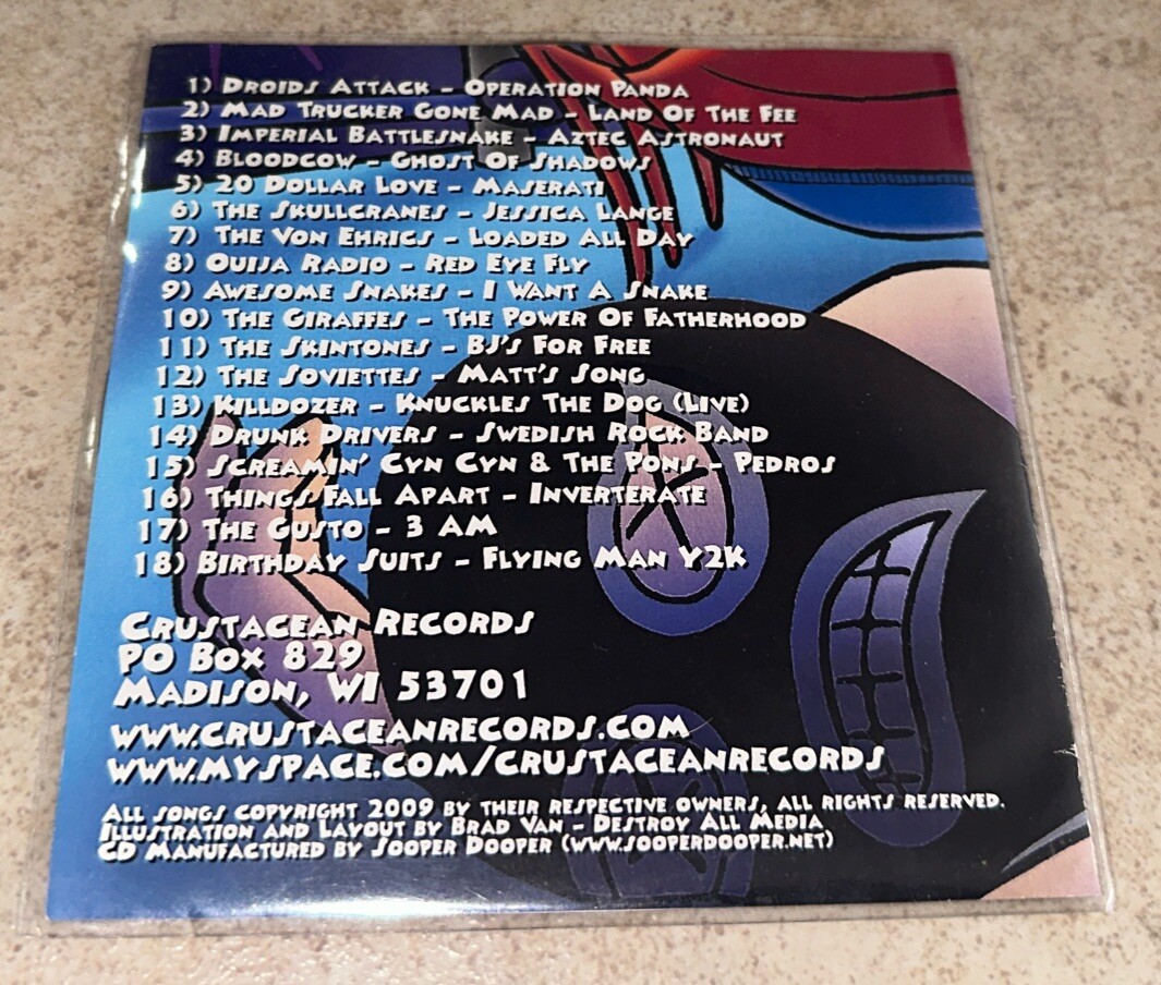 Crustacean Records Compilation 2009 CD Rare OOP Droids Attack Killdozer Bloodcow