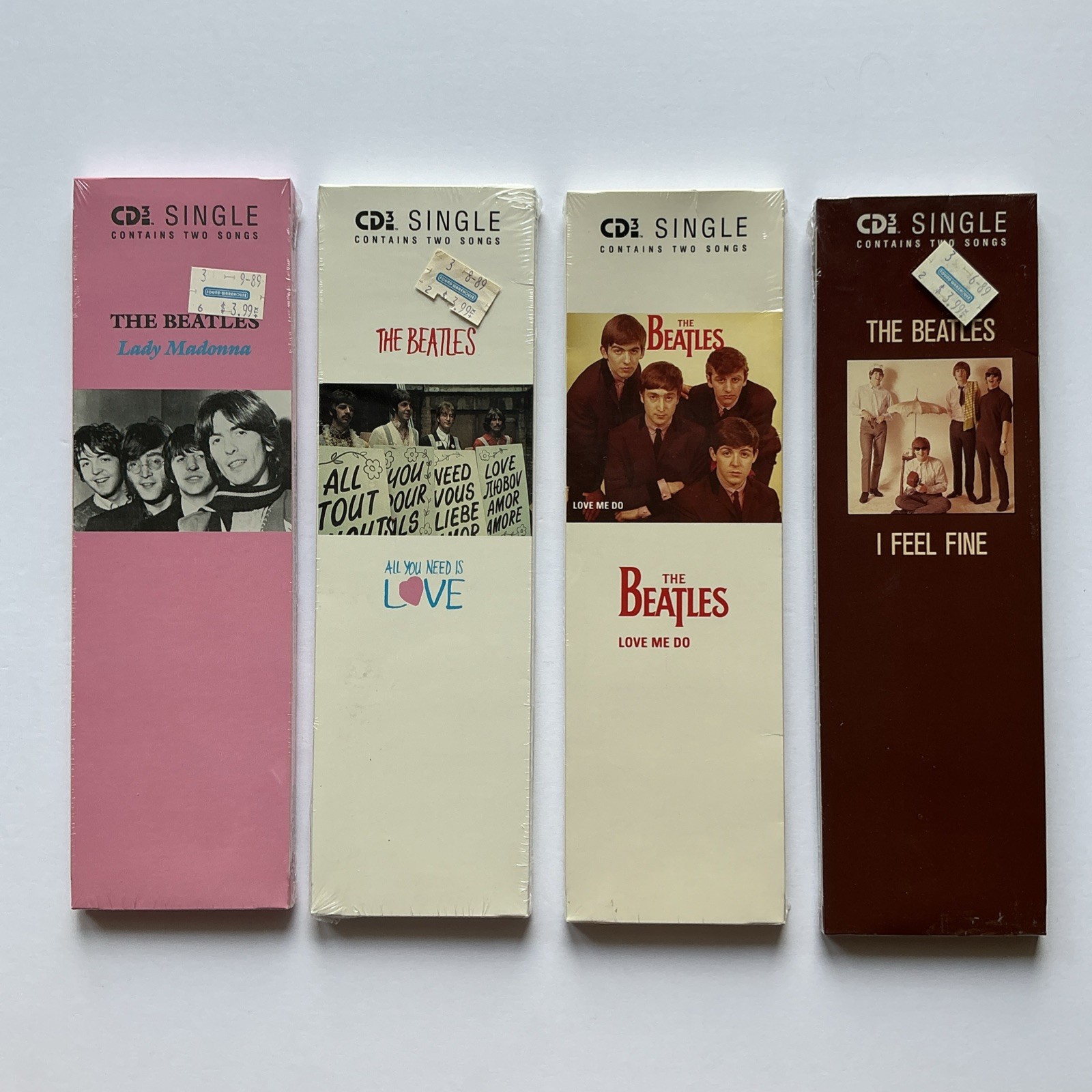 The Beatles 3 inch CD3 Singles 1988-89 Release Lot of 4 New in Sealed Packages