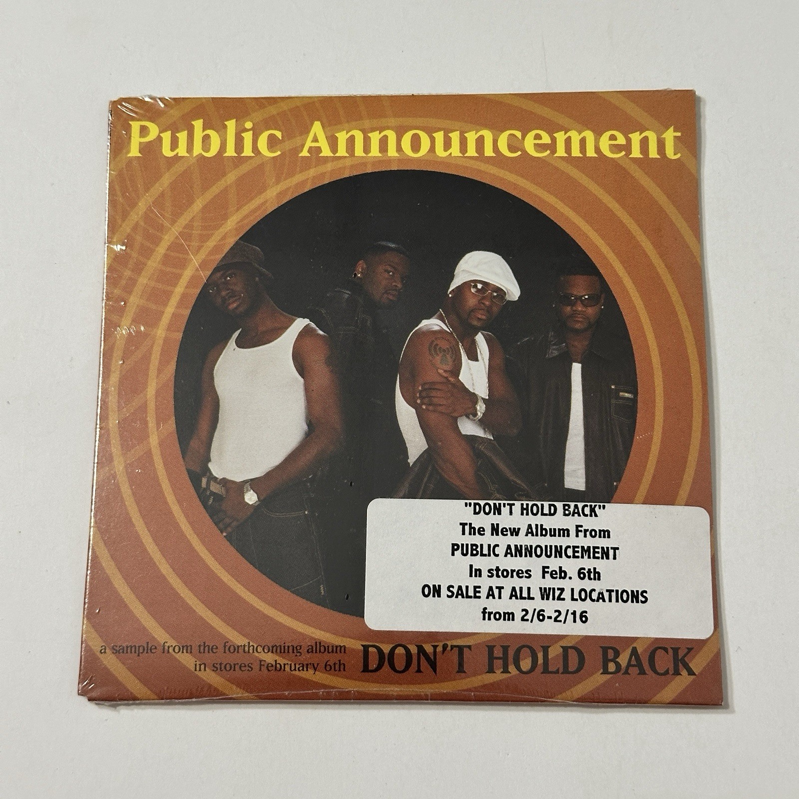 Public Announcement- Don’t Hold Back (CD, 2000) Rare Sealed Promo!