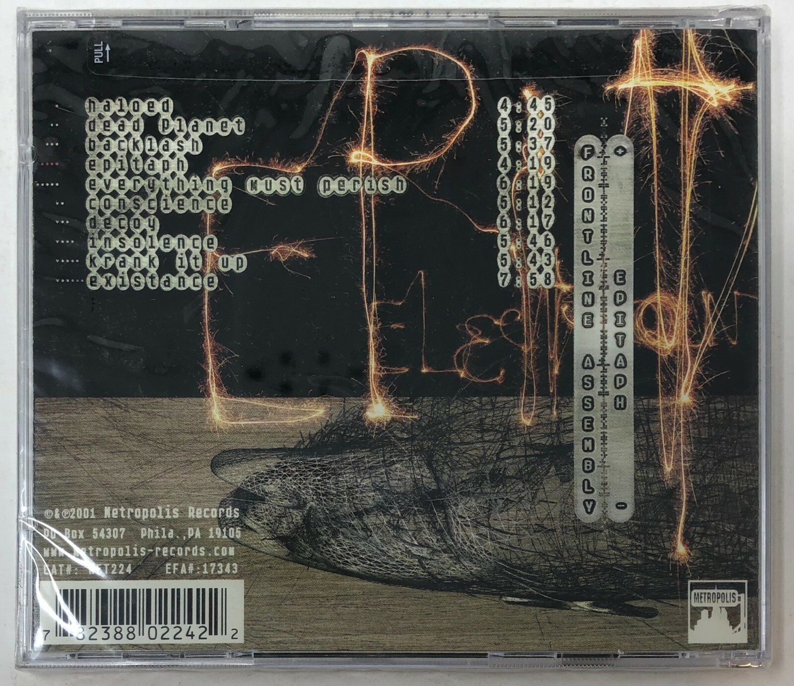 NEW Epitaph – Front Line Assembly CD 2001 Frontline (jewel case packaging)