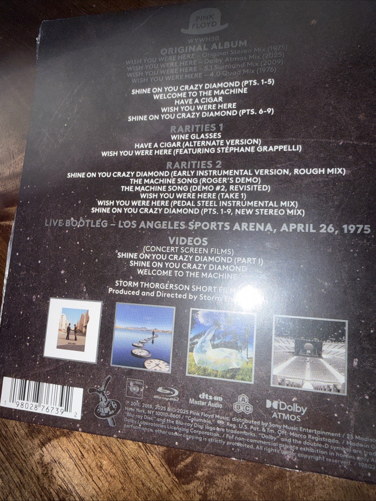 Pink Floyd WISH YOU WERE HERE (50TH ANNIVERSARY) – BLURAY New With Hype