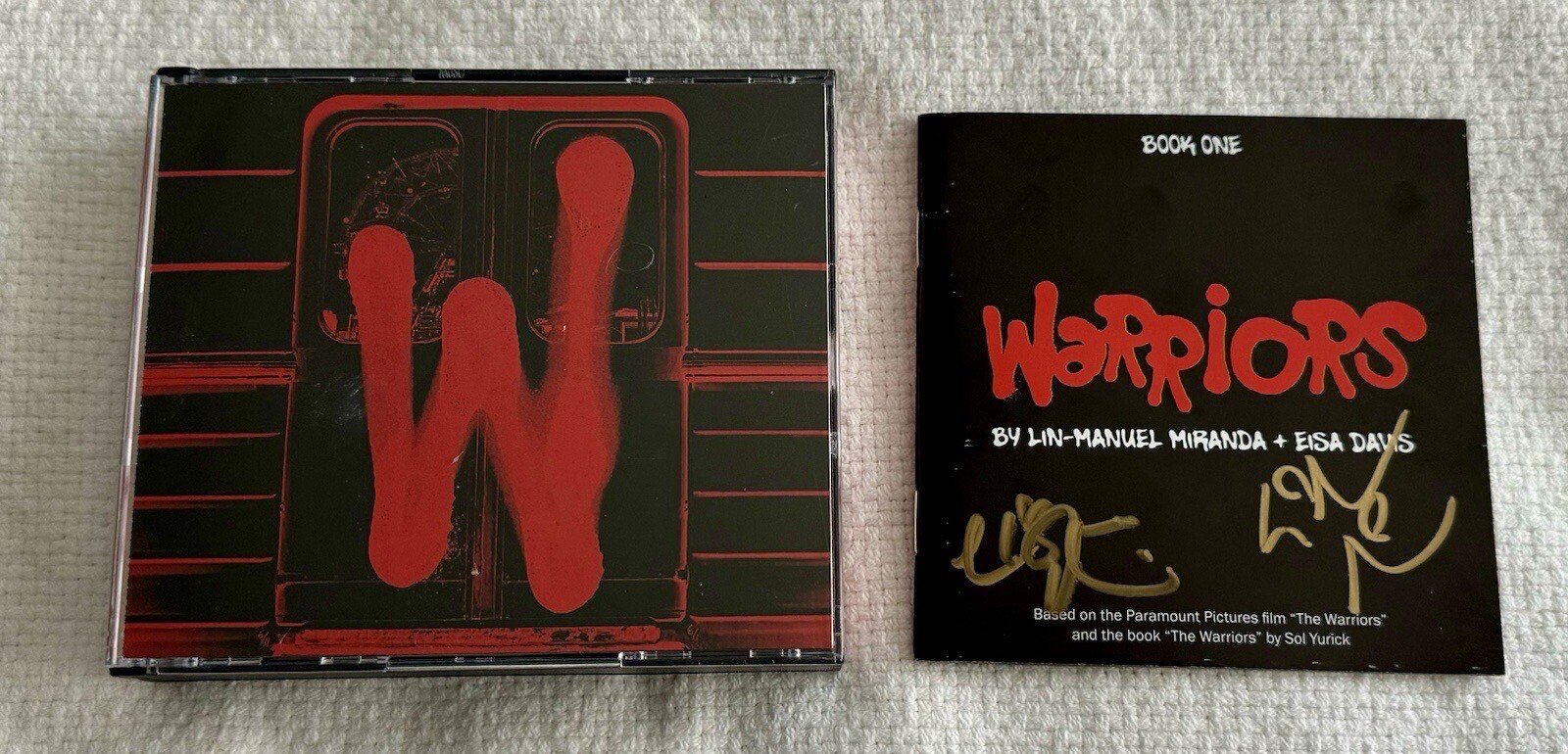 LIN MANUEL MIRANDA & EISA DAVIS SIGNED THE WARRIORS CD AUTOGRAPH