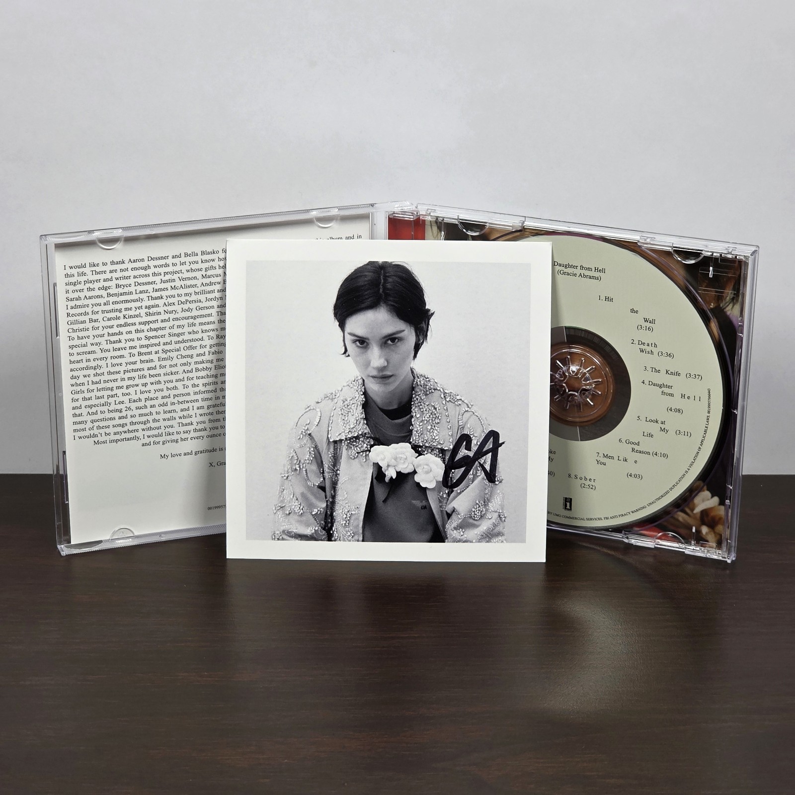 GRACIE ABRAMS Daughter From Hell CD with SIGNED Autographed Art Card Insert