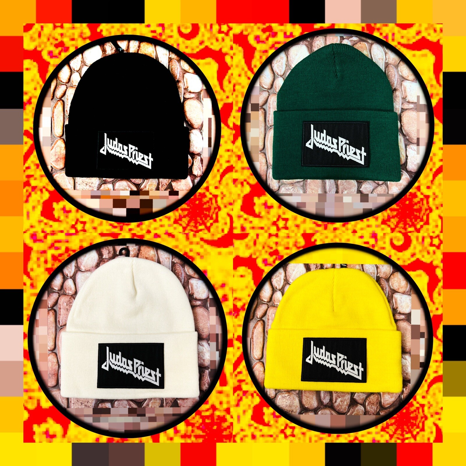 JUDAS PRIEST BREAKING THE LAW PICK AND TEXT (BLACK GREEN WHITE YELLOW)