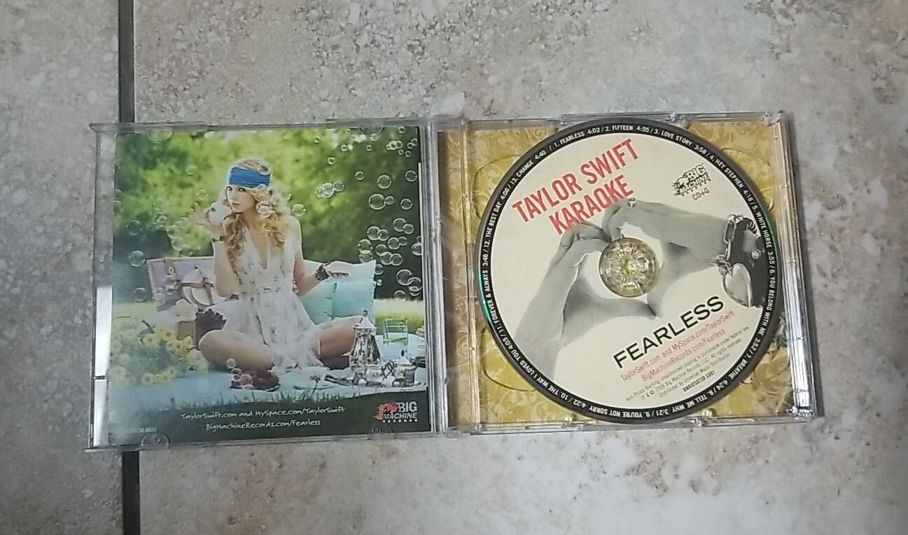 Fearless Karaoke by Taylor Swift (CD, 2009) 2 Disc CD/DVD Combo CD +G